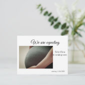 妊娠中の追加ベビー名の日付 ポストカード (スタンド正面)