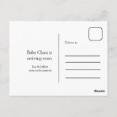 妊娠中の追加ベビー名の日付 ポストカード (裏面)