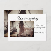 妊娠中の追加ベビー名の日付 案内状 (正面/裏面)