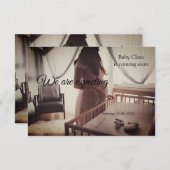 妊娠中の追加ベビー名の日付 案内状 (正面/裏面)