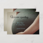 妊娠中の追加ベビー名の日付 案内状 (正面/裏面)