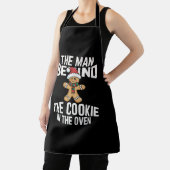 妊娠中の面白いクリスマスお菓子の後ろの男 エプロン (インサイチュ)