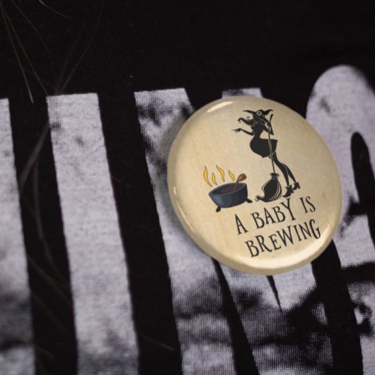 妊娠中の魔女のマタニティー・ベイビーシャワーボタン 缶バッジ