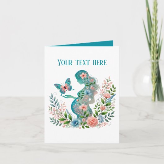 妊娠中エレガントの母は任意の目的を追加文字 カード (正面)