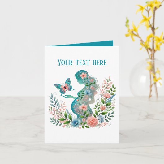 妊娠中エレガントの母は任意の目的を追加文字 カード (黄色い花)