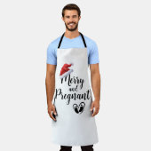 妊娠中メリーのクリスマス・ホリデーベビー エプロン (着用した状態)