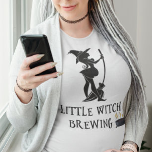 妊娠中妊婦ののハロウィーン魔女 Tシャツ