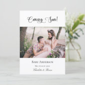 妊娠中来間の妊娠ベビー写真ピンク 案内状 (スタンド正面)