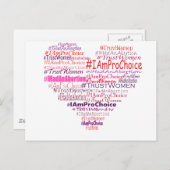 妊娠中絶に賛成のハート ポストカード (正面/裏面)