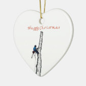 妊娠中絶の木の外科医のクリスマスプレゼント贈り物 セラミックオーナメント (左)