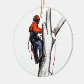 妊娠中絶の木の外科医のクリスマスプレゼント贈り物 セラミックオーナメント (左)