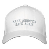 妊娠中絶を再び安全にするピンクと白のプロの選択 刺繍入りキャップ (正面)