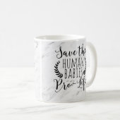 妊娠中絶反対のギフトの保存妊娠中絶反対人間のベビー コーヒーマグカップ (正面右)