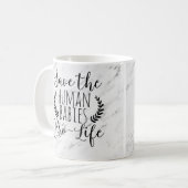 妊娠中絶反対のギフトの保存妊娠中絶反対人間のベビー コーヒーマグカップ (正面左)