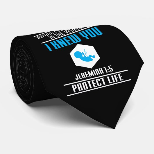 妊娠中絶反対のベビーのジェレミアの1:5の聖書の詩 ネクタイ (ロール)