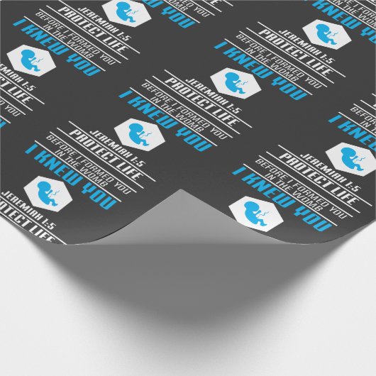 妊娠中絶反対のベビーのジェレミアの1:5の聖書の詩 ラッピングペーパー (角)