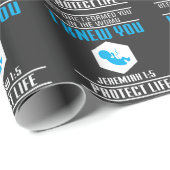 妊娠中絶反対のベビーのジェレミアの1:5の聖書の詩 ラッピングペーパー (ロールコーナー)