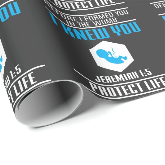 妊娠中絶反対のベビーのジェレミアの1:5の聖書の詩 ラッピングペーパー (ロールコーナー)