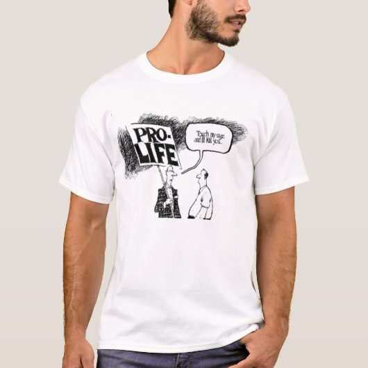 妊娠中絶反対のtouch muは署名し、私は殺します tシャツ (正面)