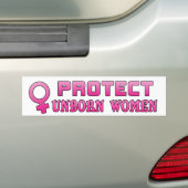 妊娠中絶反対やがて生まれる女性を保護して下さい バンパーステッカー (車上)