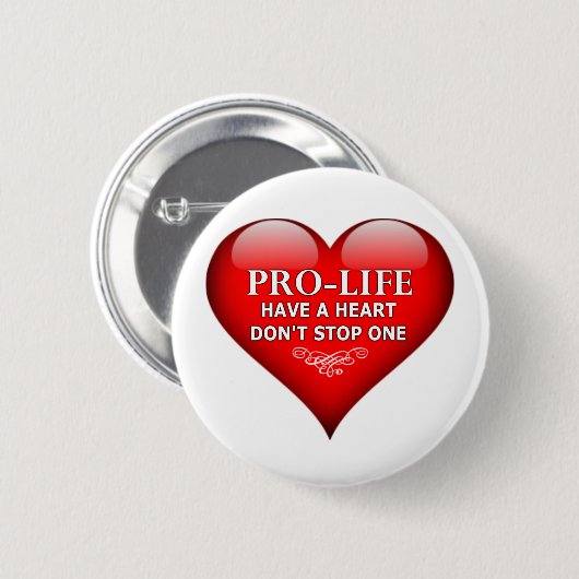 妊娠中絶反対ハートをストップ1つを持って下さい 缶バッジ (正面&裏面)