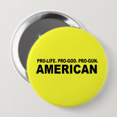 妊娠中絶反対。 親神。 親銃のアメリカ人 缶バッジ (正面&裏面)