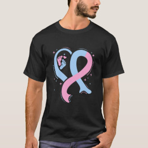 妊娠乳児喪失認識度リボン流産 Tシャツ