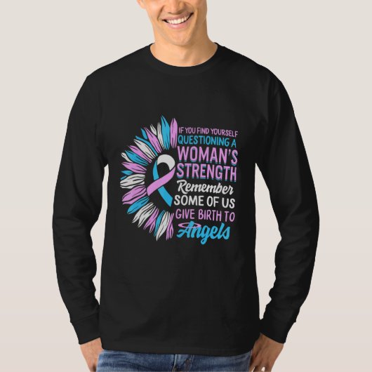 妊娠乳児喪失認識度強度ママ Tシャツ (正面)