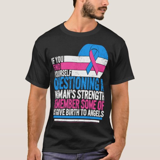妊娠乳児喪失認識度強度ママ Tシャツ (正面)