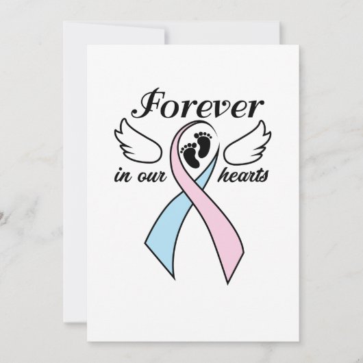 妊娠乳児喪失認識度永遠にハート 案内状 (正面)