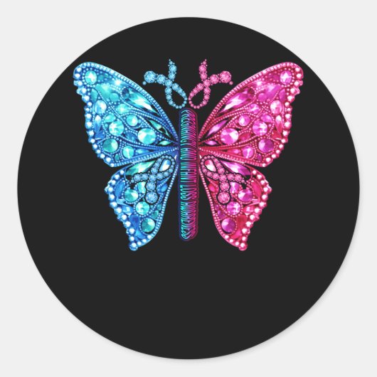 妊娠乳児喪失認識度流産リボン ラウンドシール (正面)