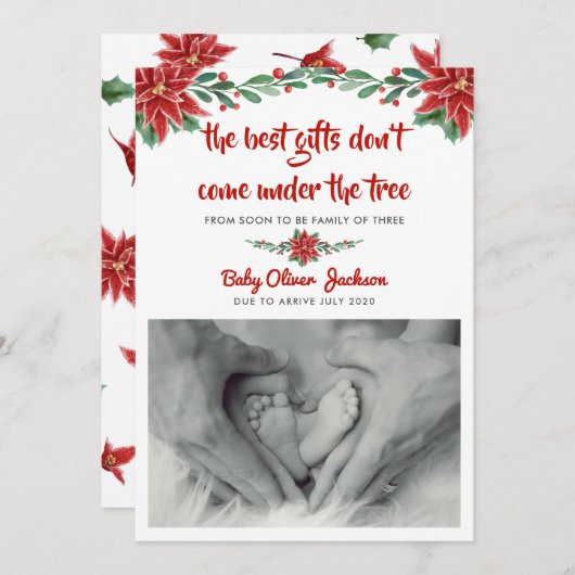 妊娠休暇のお知らせ | 写モダン真 招待状 (正面/裏面)