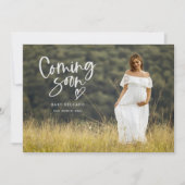 妊娠写真のお知らせ |来が間もなく 案内状 (正面)