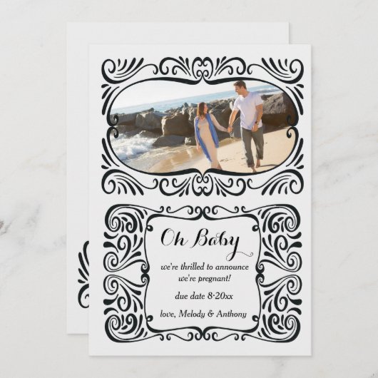 妊娠写真のお知らせ 案内状 (正面/裏面)