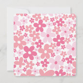 妊娠及びピンクのデイジーの女の子のベビーシャワーの招待 招待状 (裏面)