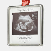 妊娠告知おばあちゃんクリスマスホリデー メタルオーナメント (左)