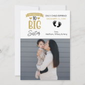 妊娠告知の写真 お姉さん| 案内状 (正面)