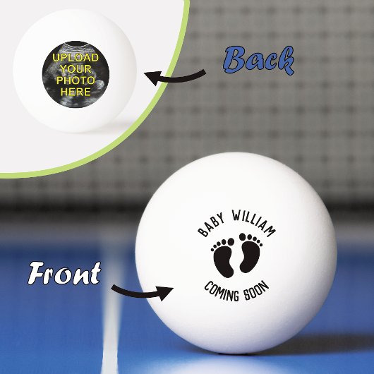 妊娠告知の超音波ベビー写真 卓球ボール