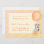 妊娠告知オレンジコアラカード 案内状 (裏面)