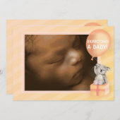 妊娠告知オレンジコアラカード 案内状 (正面/裏面)