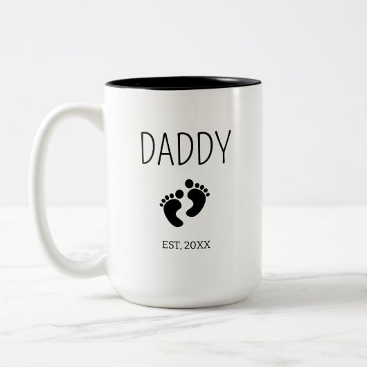 妊娠告知ギフト赤ちゃんシャワー新しいパパ ツートーンマグカップ (左)