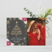 妊娠告知クリスマスのフォトカードフローラ シーズンカード (スタンド正面)