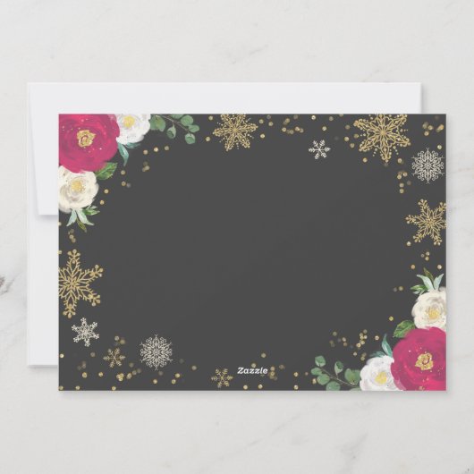 妊娠告知クリスマスのフォトカードフローラ シーズンカード (裏面)