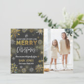 妊娠告知クリスマスの写真カー素朴ド シーズンカード (スタンド正面)