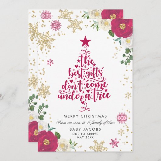 妊娠告知クリスマスカードフローラ枠 シーズンカード (正面/裏面)