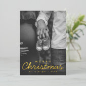 妊娠告知クリスマスグリーティングカード 箔シーズンカード (立ち正面)