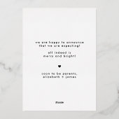 妊娠告知クリスマスグリーティングカード 箔シーズンカード (裏面)