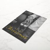 妊娠告知クリスマスグリーティングカード 箔シーズンカード (回転した状態)