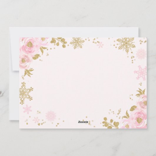 妊娠告知クリスマスフォトカード金ゴールド シーズンカード (裏面)