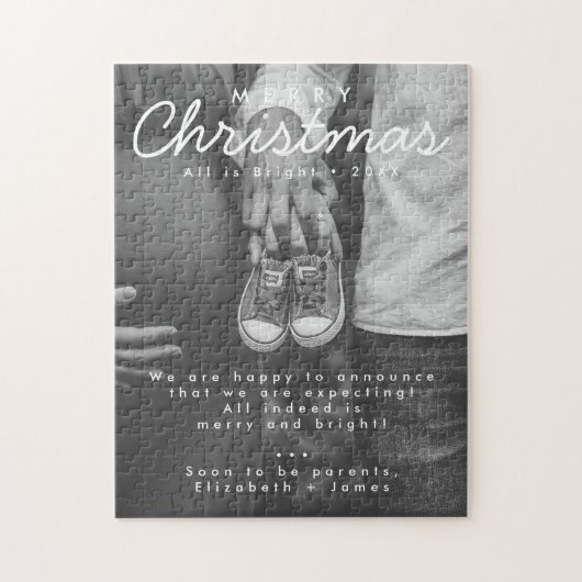 妊娠告知クリスマスフォト ジグソーパズル (縦)